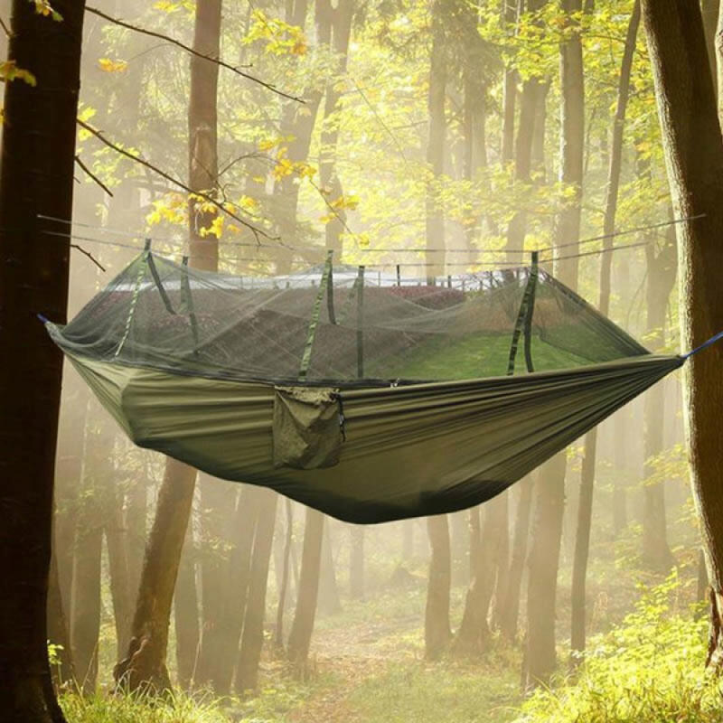 HAMAK DWUOSOBOWY TURYSTYCZNY Z MOSKITIERĄ SIATKĄ