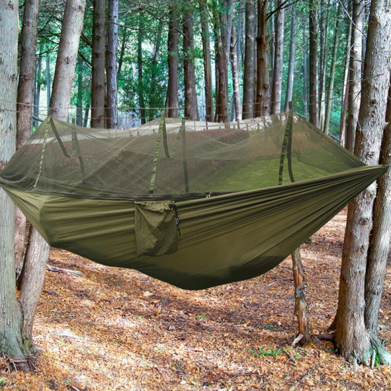 HAMAK DWUOSOBOWY TURYSTYCZNY Z MOSKITIERĄ SIATKĄ