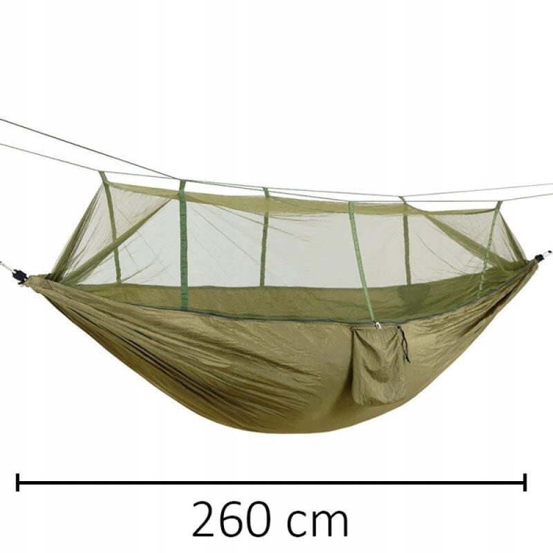 HAMAK DWUOSOBOWY TURYSTYCZNY Z MOSKITIERĄ SIATKĄ
