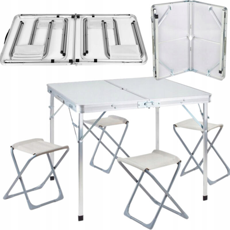 STOLIK TURYSTYCZNY SKŁADANY STÓŁ KRZESŁAMI WALIZKA