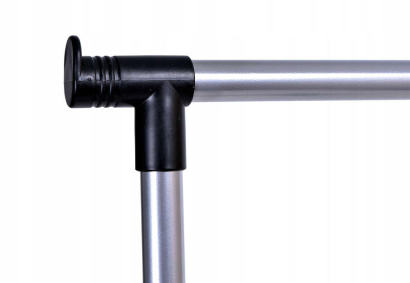 WIESZAK STOJĄCY NA KÓŁKACH UBRANIA METALOWY CZARNY