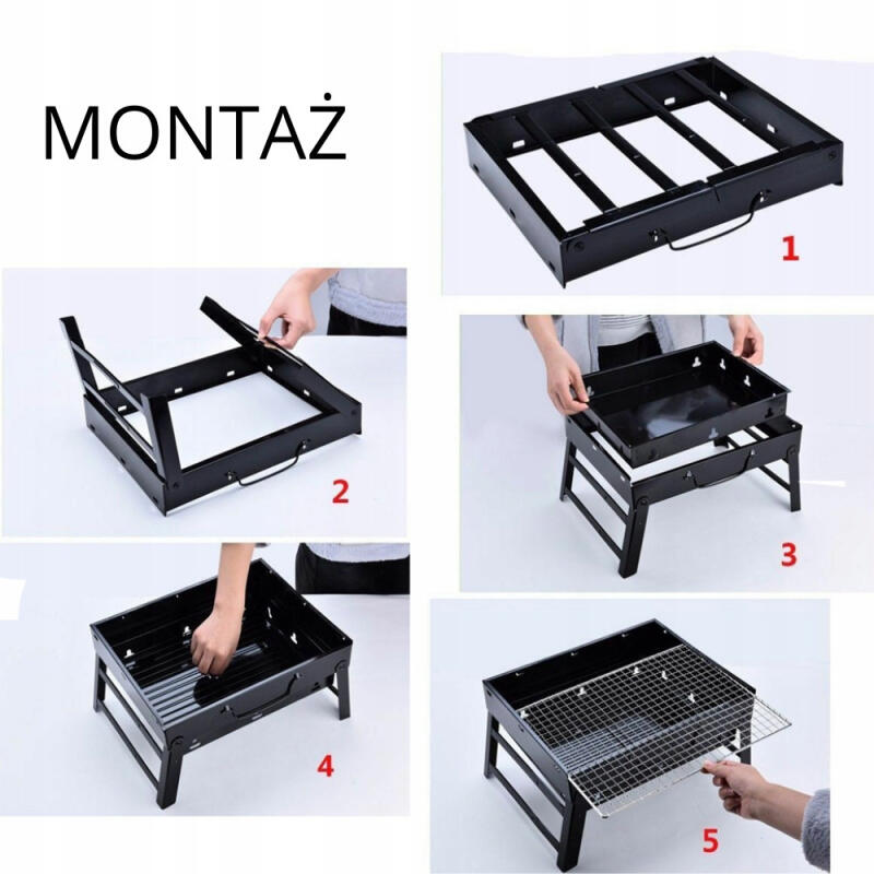 GRILL WĘGLOWY OGRODOWY TURYSTYCZNY SKŁADANY