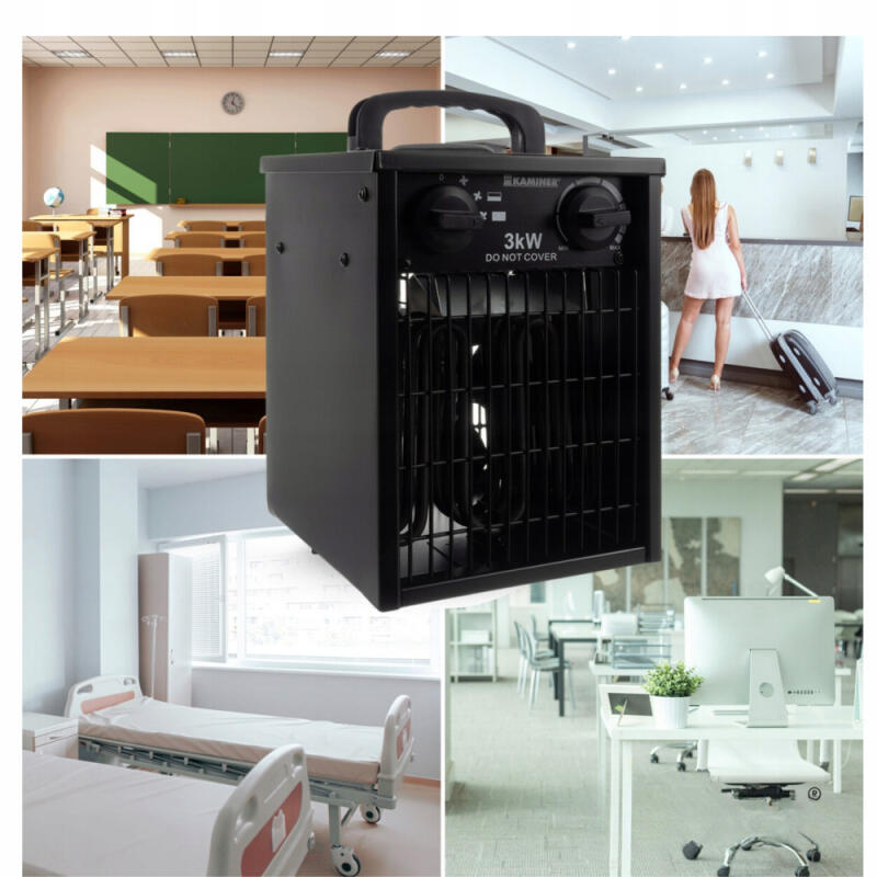 FARELKA ELEKRYCZNA NAGRZEWNICA TERMOWENTYLATOR GRZEJNIK TERMOSTAT 3kW 3000W