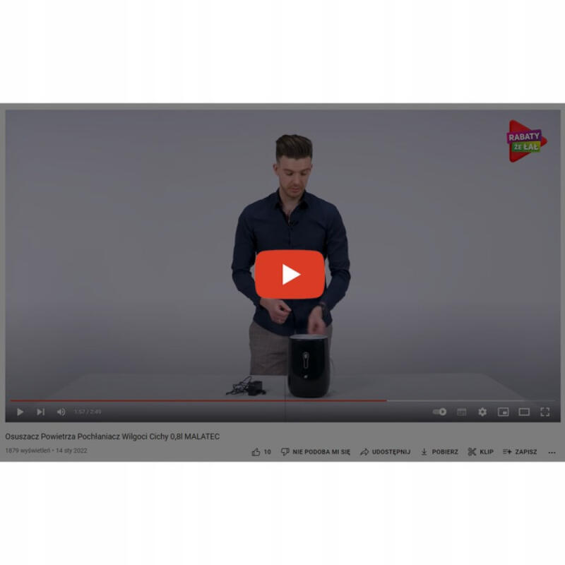 OSUSZACZ POWIETRZA POCHŁANIACZ WILGOCI DOMOWY WYDAJNY CICHY 0,8L