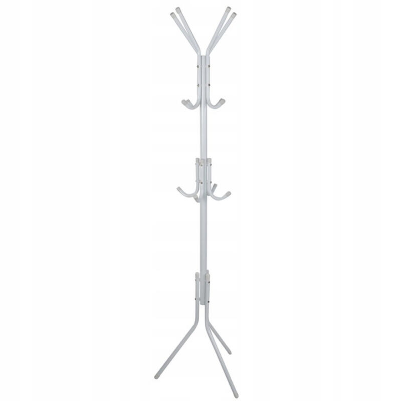 Wieszak Stojący Na Ubrania Kurtki Metalowy Biały Stojak Podłogowy Loft