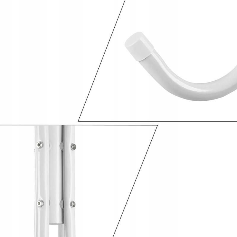 Wieszak Stojący Na Ubrania Kurtki Metalowy Biały Stojak Podłogowy Loft