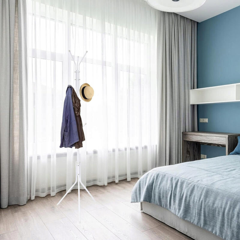 Wieszak Stojący Na Ubrania Kurtki Metalowy Biały Stojak Podłogowy Loft