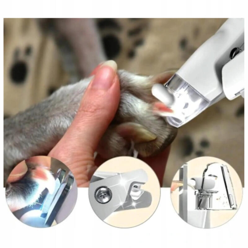 Obcinacz Do Pazurów Psa Kota Cążki Cęgi + Pilnik z Podświetleniem Led Mocne