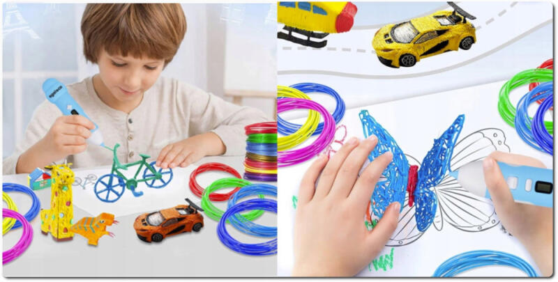 DRUKARKA 3D DŁUGOPIS 3D PEN WKŁADY 115 METRÓW FILAMENT KOLOROWY ZESTAW