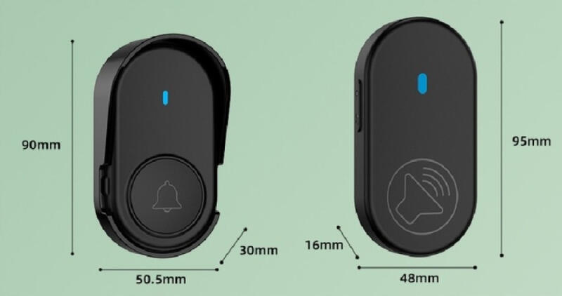 DZWONEK BEZPRZEWODOWY 2 ODBIORNIKI WODOODPORNY ZEWNĘTRZNY DO DRZWI 250M