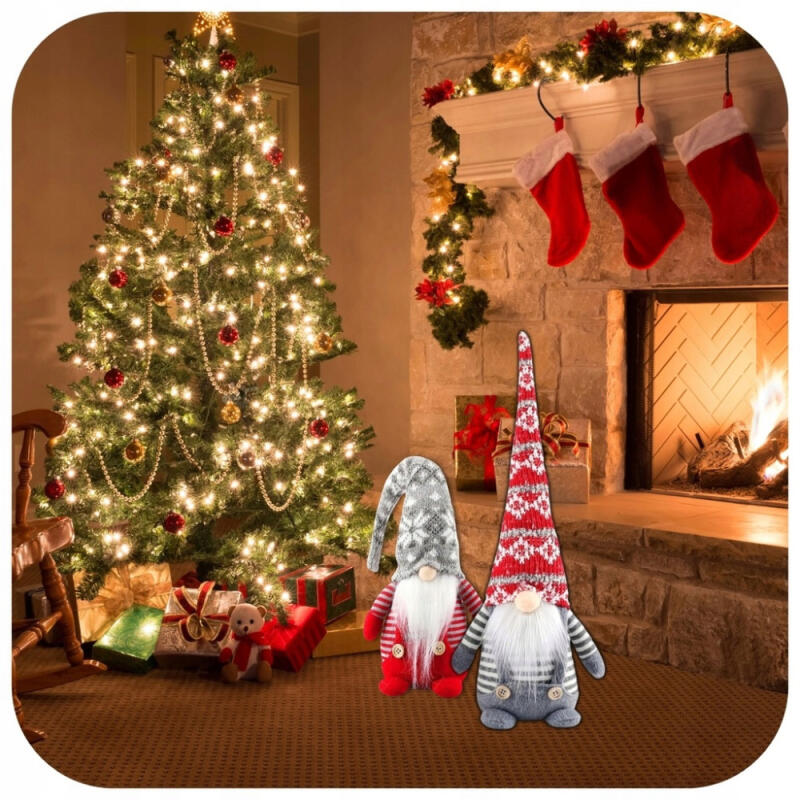 SKRZATY ŚWIĄTECZNE KRASNALE PARA OZDOBA ŚWIĄTECZNA GNOM DUŻY PREZENT 2szt.