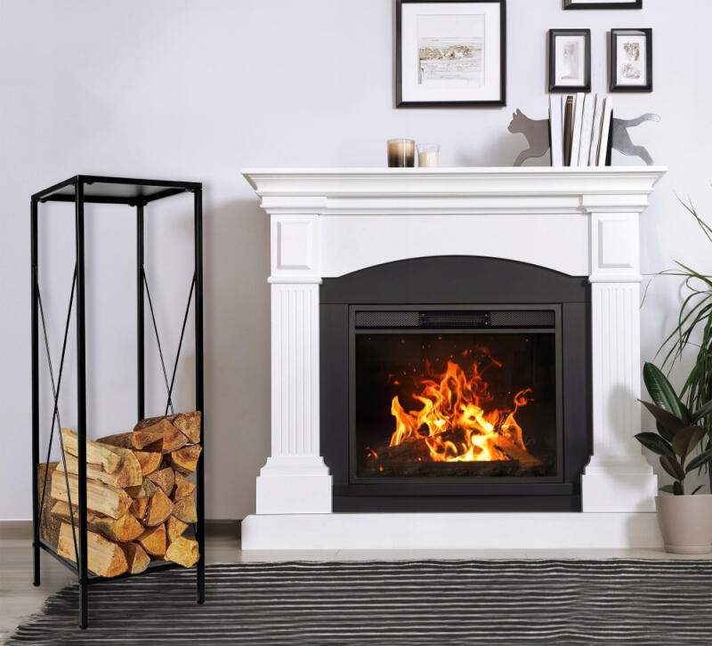 STOJAK NA DREWNO KOMINKOWE OPAŁOWE METALOWY LOFT WYSOKI DO KOMINKA KOSZ