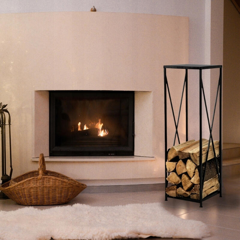 STOJAK NA DREWNO KOMINKOWE OPAŁOWE METALOWY LOFT WYSOKI DO KOMINKA KOSZ