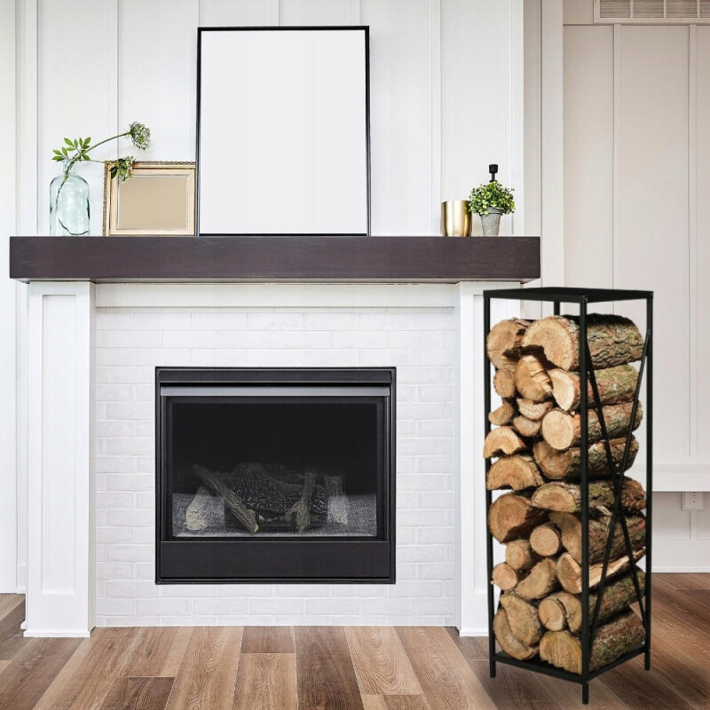 STOJAK NA DREWNO KOMINKOWE OPAŁOWE METALOWY LOFT WYSOKI DO KOMINKA KOSZ