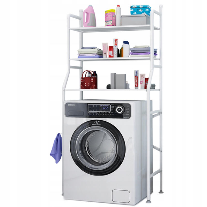 PÓŁKA ŁAZIENKOWA STOJĄCA REGAŁ ŁAZIENKOWY NAD PRALKĘ WC SEDES BIAŁA 3 PÓŁKI