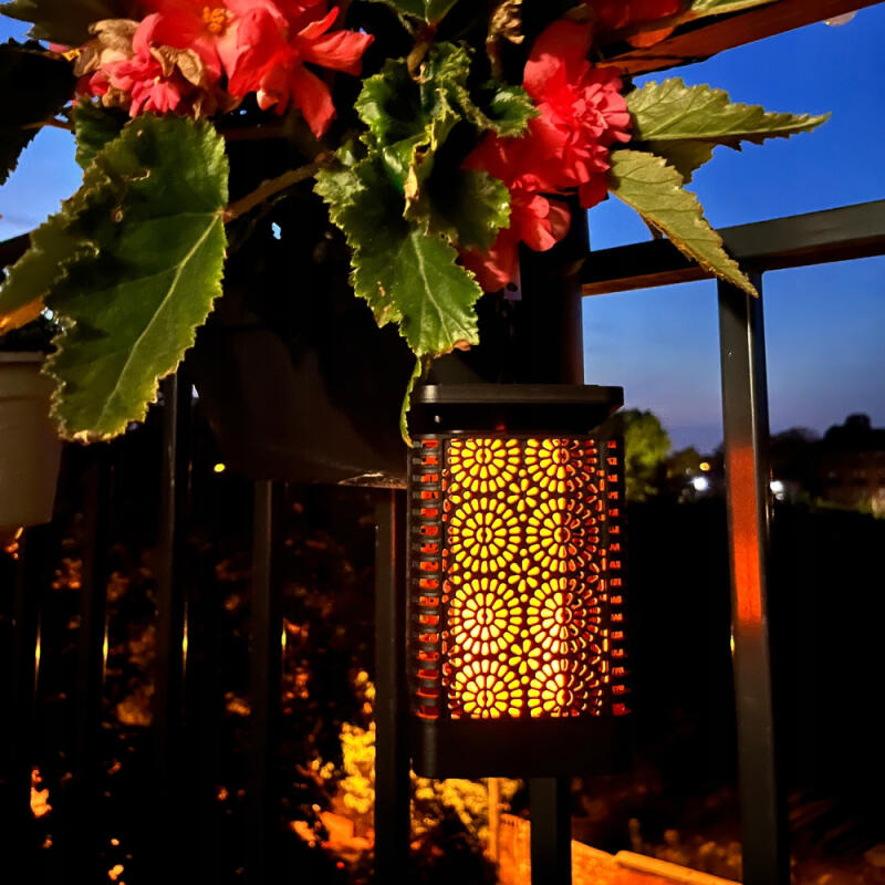 LAMPION LAMPA SOLARNA OGRODOWA LED WISZĄCA LATARENKA LATARNIA PŁOMIŃ LAMPKA