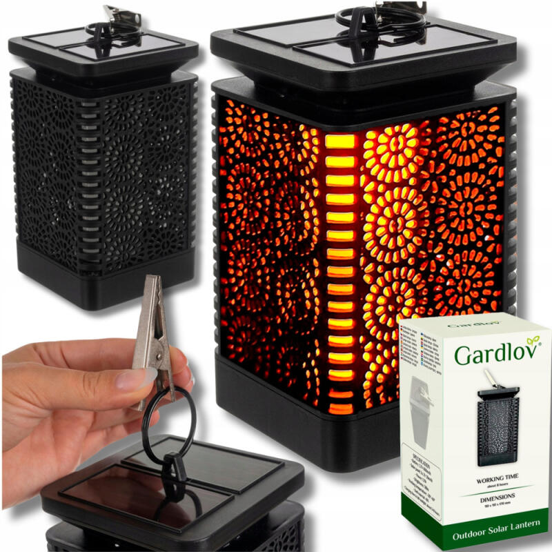 LAMPION LAMPA SOLARNA OGRODOWA LED WISZĄCA LATARENKA LATARNIA PŁOMIŃ LAMPKA