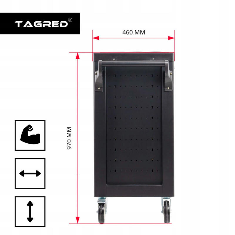 WÓZEK NARZĘDZIOWY WARSZTATOWY PROFESJONALNA SZAFKA NA KÓŁKACH ORGANIZER