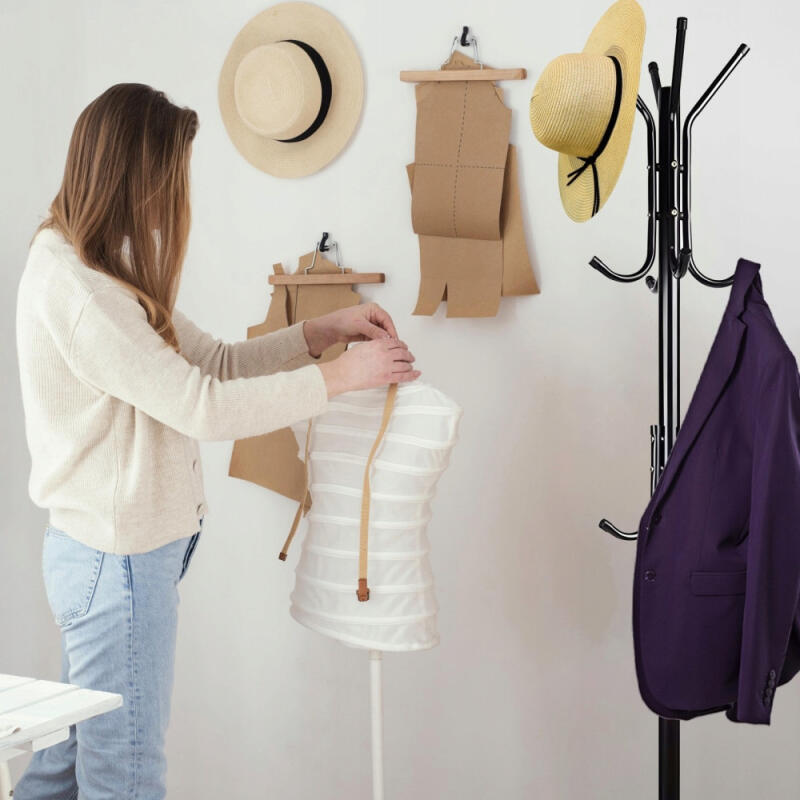 WIESZAK STOJĄCY NA UBRANIA KURTKI METALOWY CZARNY STOJAK PODŁOGOWY LOFT