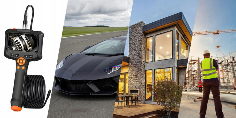 KAMERA INSPEKCYJNA ENDOSKOP 5M FULLHD LCD 4,3 8LED WARSZTATOWA RUR SILNIKA