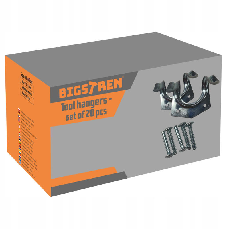 WIESZAK ŚCIENNY NA NARZĘDZIA OGRODOWE UCHWYT MIOTŁY GRABIE MOP ŁOPATE 20szt