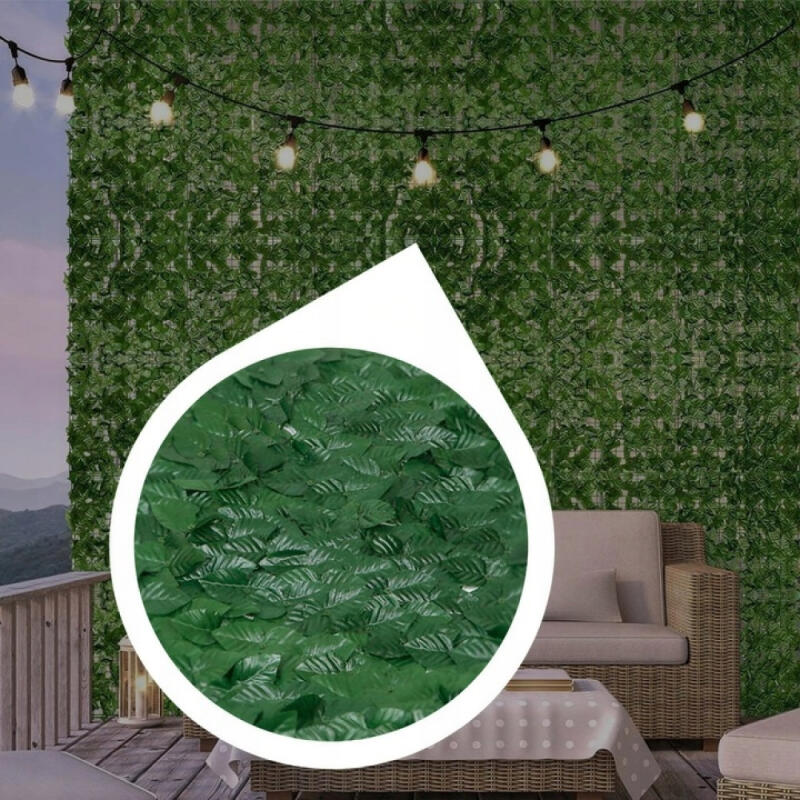 SZTUCZNY ŻYWOPŁOT BLUSZCZ 1,5x3m ZIELONA ŚCIANA BALKON OSŁONA SIATKA GĘSTY
