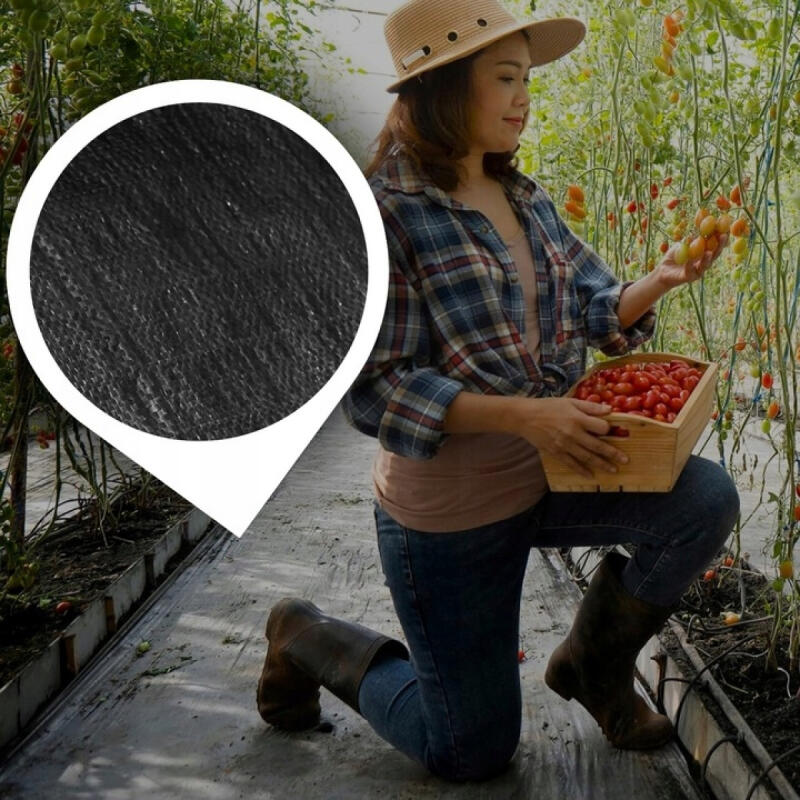 AGROTKANINA CZARNA GRUBA 70g AGROWŁÓKNINA NA CHWASTY 1,1x50m UV3% 50x KOTWY