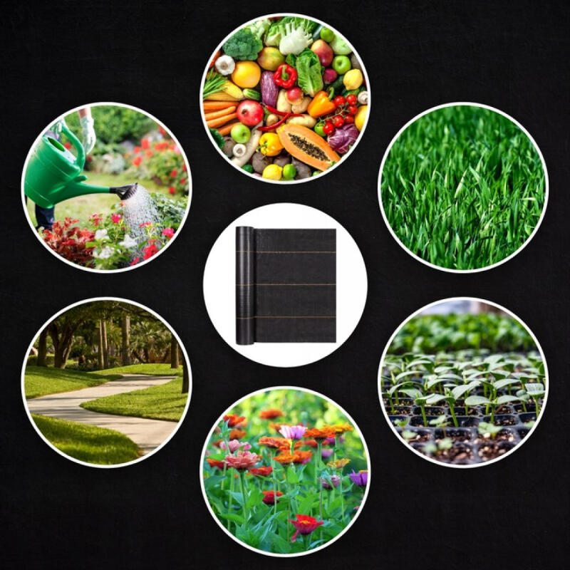 AGROTKANINA CZARNA GRUBA 70g AGROWŁÓKNINA NA CHWASTY 1,1x50m UV3% 50x KOTWY