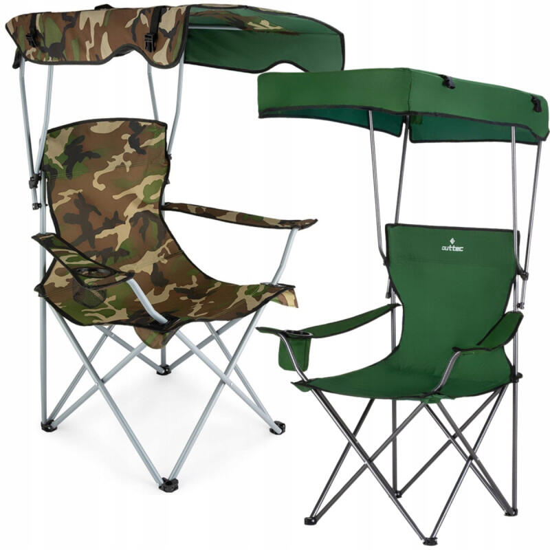 KRZESŁO WĘDKARSKIE SKŁADANE Z OPARCIEM I DASZKIEM TURYSTYCZNE + POKROWIEC