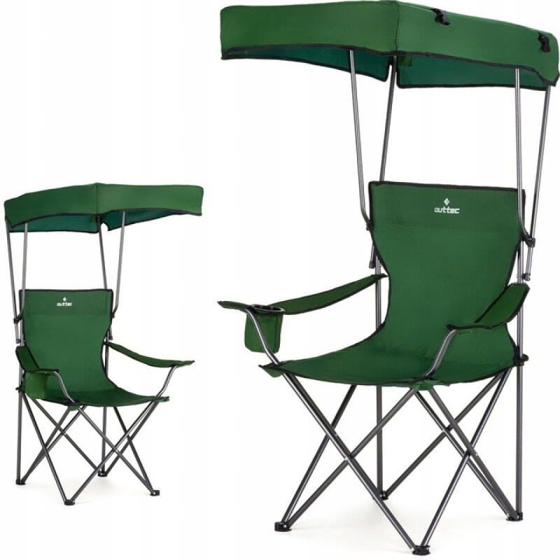 KRZESŁO WĘDKARSKIE SKŁADANE Z OPARCIEM I DASZKIEM TURYSTYCZNE + POKROWIEC