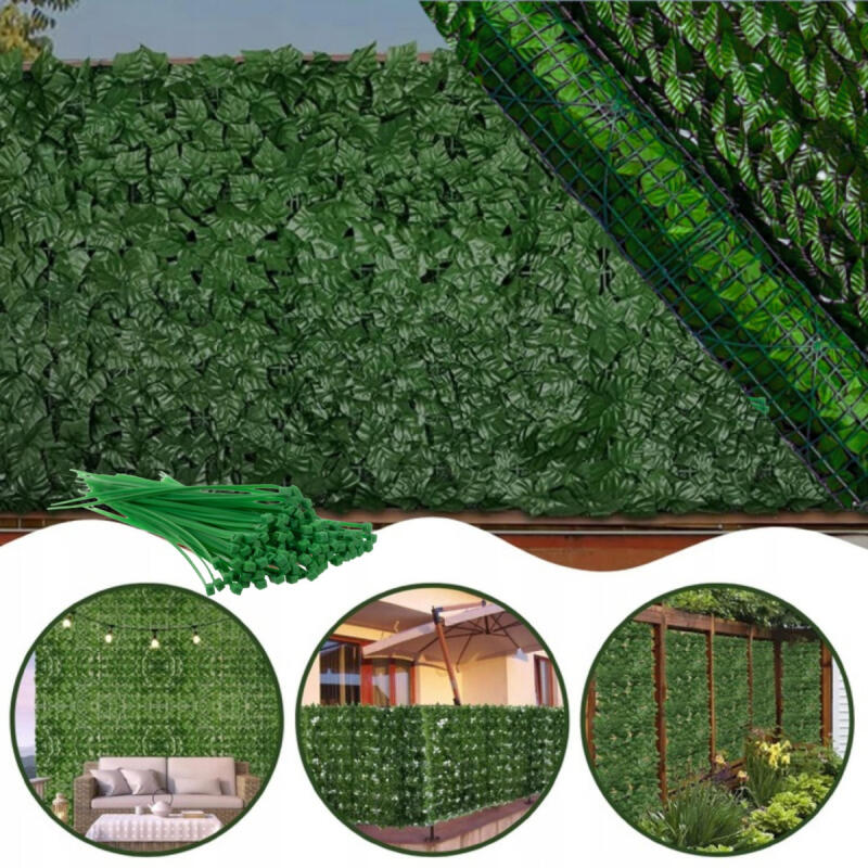 SZTUCZNY BLUSZCZ ŻYWOPŁOT NA ŚCIANE 1x10m ZIELONA ŚCIANA SIATKA CIENIUJĄCA