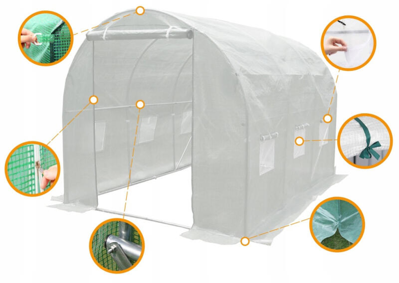 TUNEL FOLIOWY 2x3 NAMIOT OGRODOWY SZKLARNIA NA WARZYWA 6m2 MOCNY + GRATIS