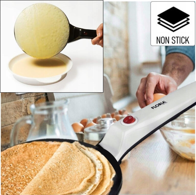 NALEŚNIKARKA ELEKTRYCZNA PATELNIA DO NALEŚNIKÓW SZYBKA BEZ TŁUSZCZU ZESTAW