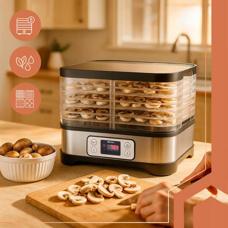 Suszarka Do Grzybów Owoców Ziół Warzyw DUŻA Termoobieg 5 Sit 400W + Gratis