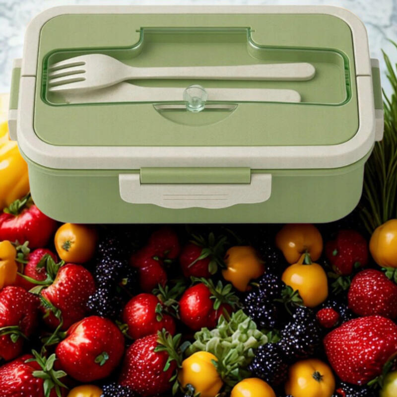 Lunch Box Pojemnik Śniadaniowy Na Jedzenie Śniadaniówka Przegrody Sztućce