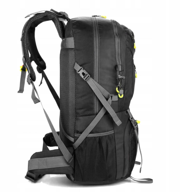 PLECAK TURYSTYCZNY TREKKINGOWY GÓRSKI W GÓRY BIWAK 60L MĘSKI DAMSKI CZARNY