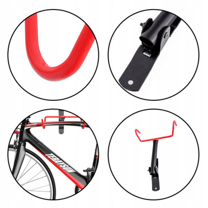 Wieszak Na Rower Ścienny Uchwyt Hak Rowerowy Stal Wytrzymały Składany Śruby