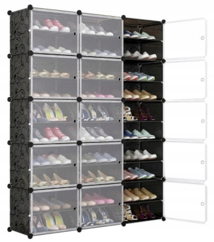 SZAFKA NA BUTY MODUŁOWA PÓŁKA REGAŁ 6 PÓŁEK WĄSKA ORGANIZER STOJAK WIESZAK