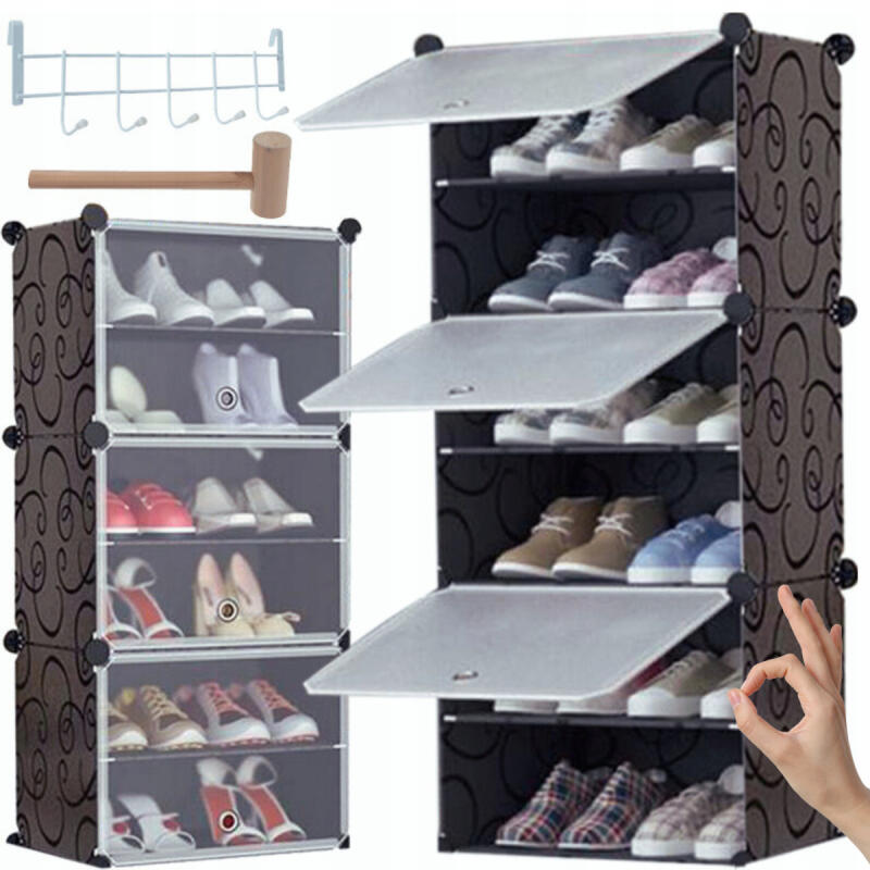 SZAFKA NA BUTY MODUŁOWA PÓŁKA REGAŁ 6 PÓŁEK WĄSKA ORGANIZER STOJAK WIESZAK