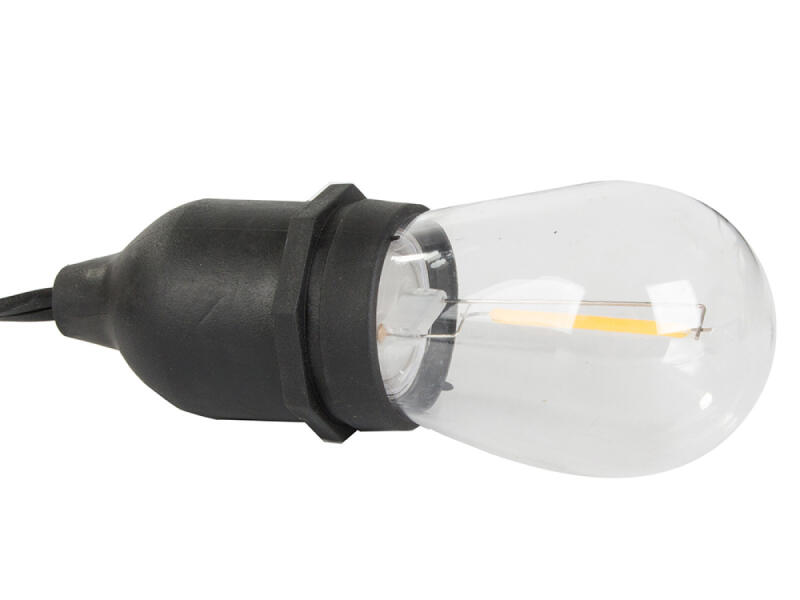 GIRLANDA OGRODOWA ŚWIETLNA ŁAŃCUCH ŚWIETLNY LED 15 E27 15M LAMPKI WODOODPOR