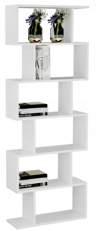 Regał Modułowy Otwarty Biały Mat Stojący Szafka Słupek Półka Wąski Książki