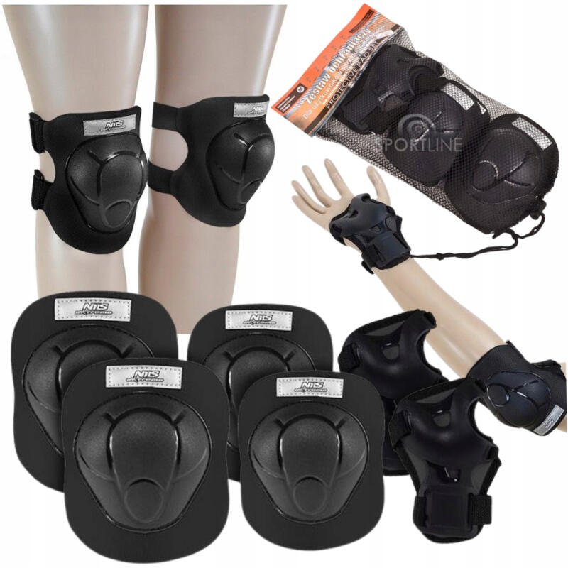 Ochraniacze Na Rolki Rower Na Kolana Łokcie Dłonie Zestaw 6szt Dla Dzieci