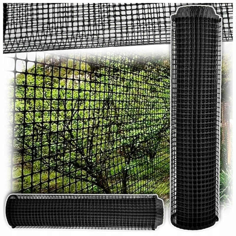 Siatka Ogrodzeniowa Plastikowa PCV 0,5x5m Czarna Rabatowa Ogrodowa 50cm