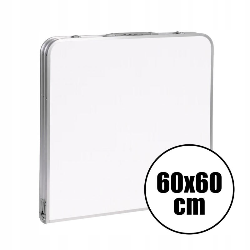 Stół Rozkładany z Krzesłami x4 Biały Ogrodowy Bankietowy Turystyczny 120cm