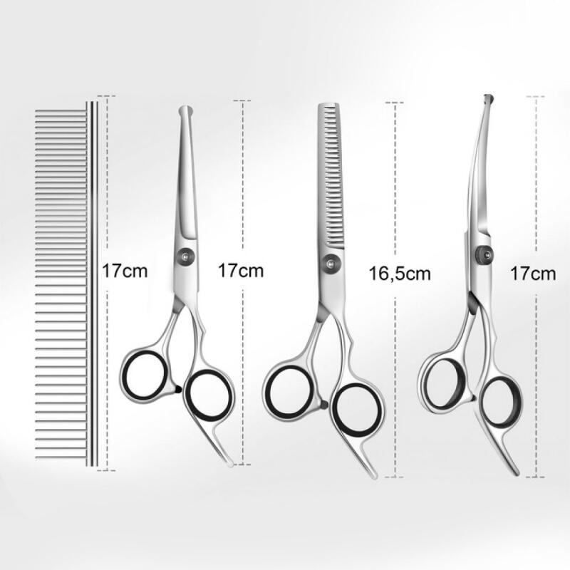Nożyczki Do Strzyżenia Psów Zestaw Zakrzywione Grzebień Profesjonalne Etui