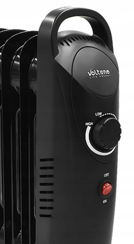 GRZEJNIK OLEJOWY ELEKTRYCZNY ŻEBERKOWY CZARNY TERMOSTAT 900W kompaktowy