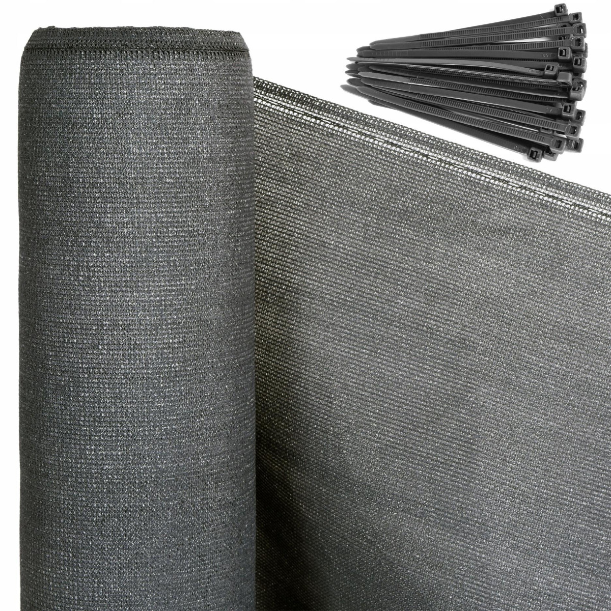 SIATKA CIENIUJĄCA MASKUJĄCA OGRODZENIE PŁOTUV 1,5x50 95% 180g BARDZO GRUBA