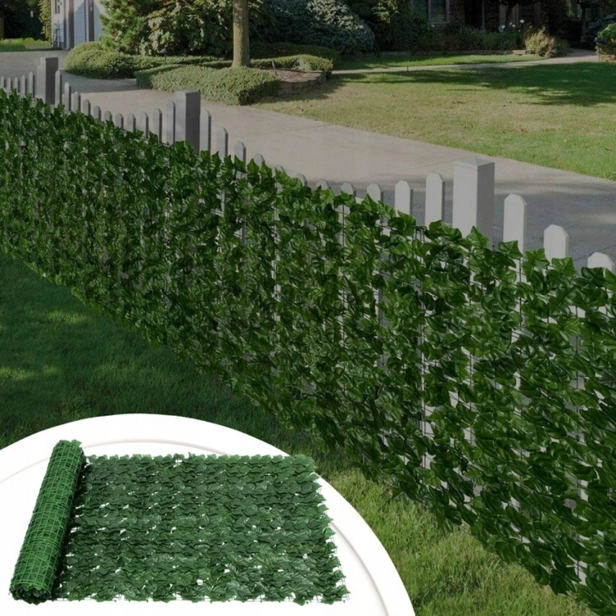 SZTUCZNY BLUSZCZ ŻYWOPŁOT NA ŚCIANE 2x5m ZIELONA ŚCIANA SIATKA CIENIUJĄCA