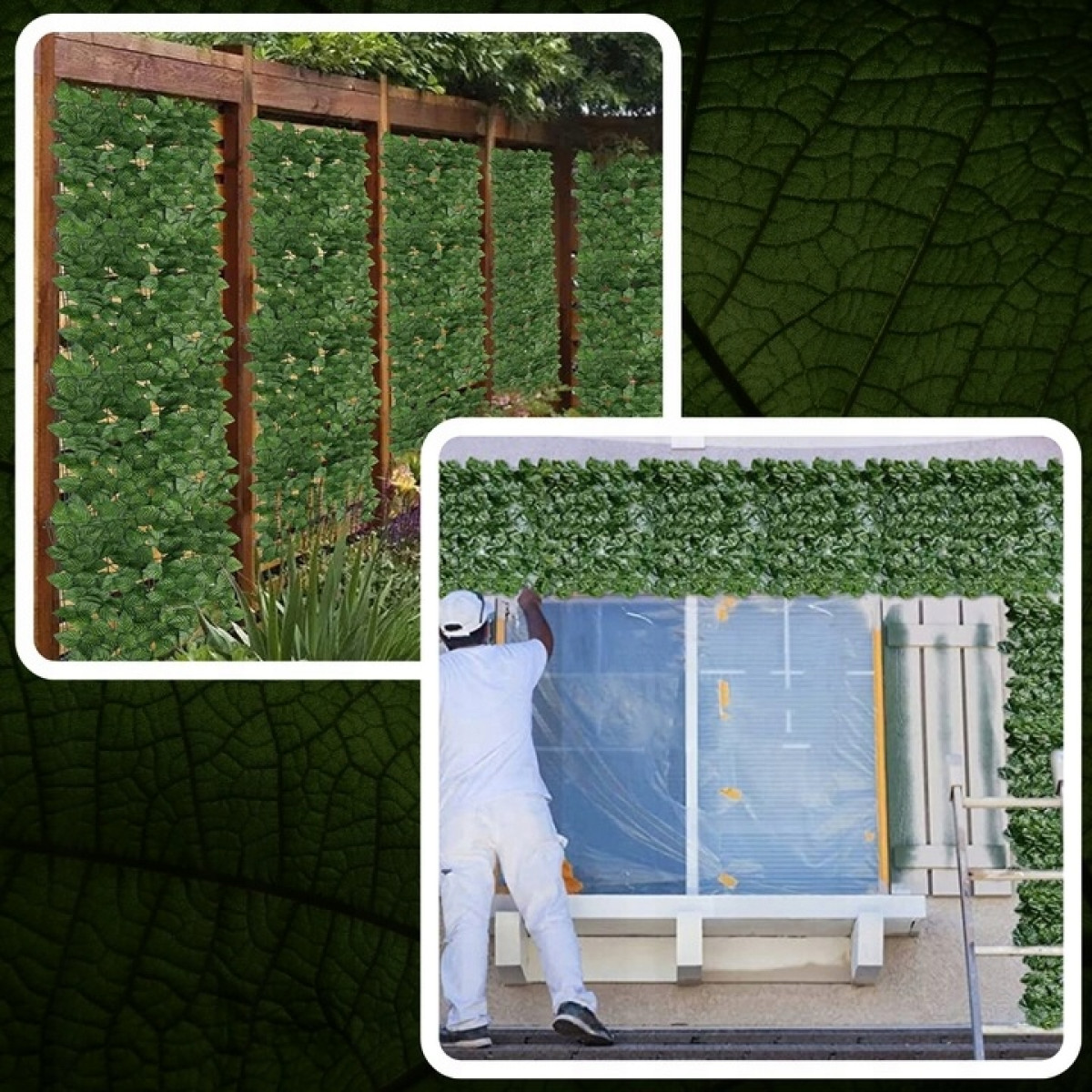 SZTUCZNY BLUSZCZ ŻYWOPŁOT NA ŚCIANE 2x5m ZIELONA ŚCIANA SIATKA CIENIUJĄCA