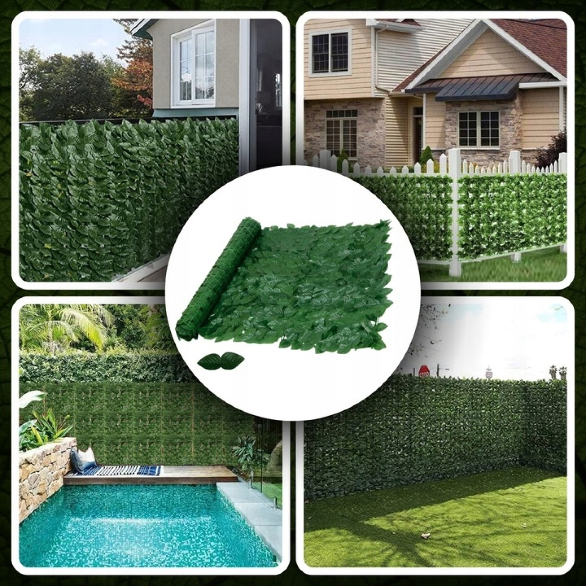 SZTUCZNY BLUSZCZ ŻYWOPŁOT NA ŚCIANE 2x5m ZIELONA ŚCIANA SIATKA CIENIUJĄCA